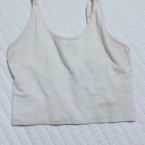 White fitted cropped top